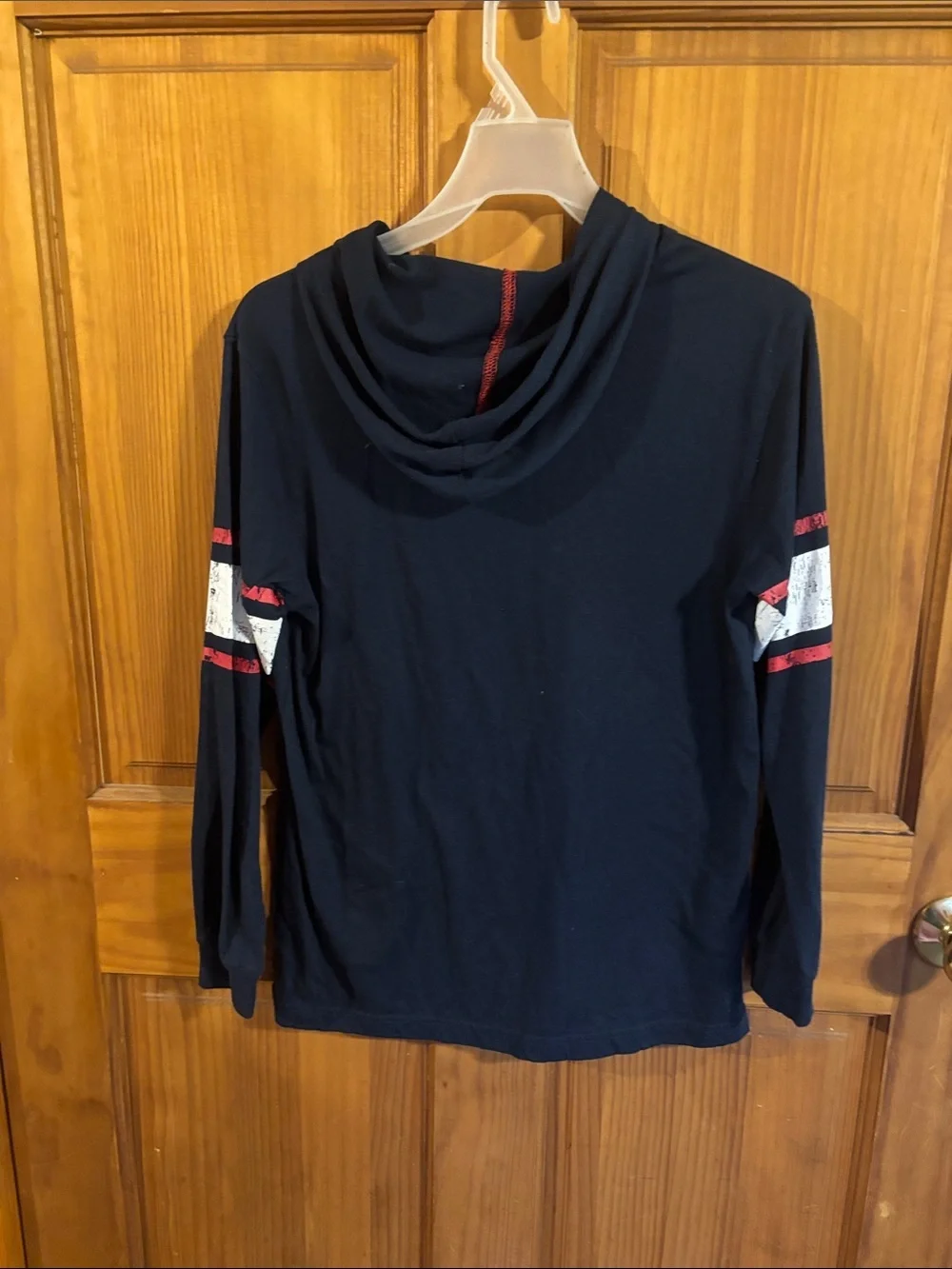 Old Navy Navy Hooded Tee with Red & White Accents